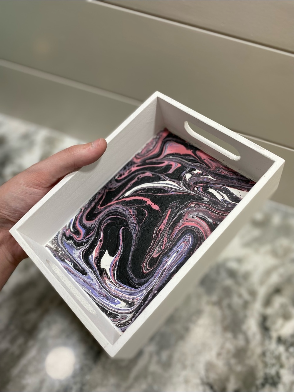 Abstract Swirl Pink Tray - Picture 8 of 10